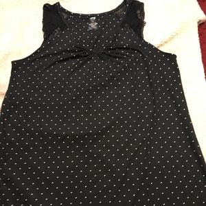 Black Polka Dot tank top